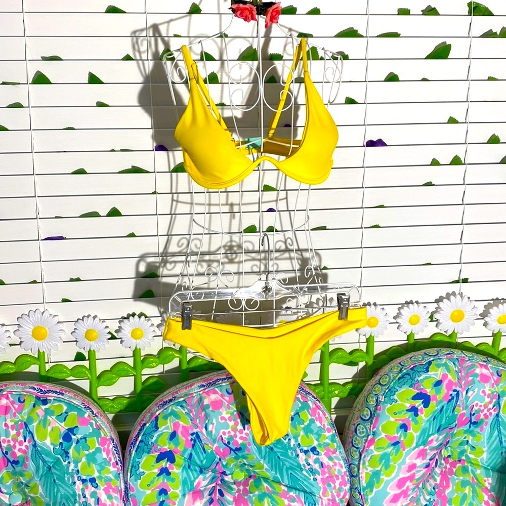 Zaful yellow padded bikini swimsuit